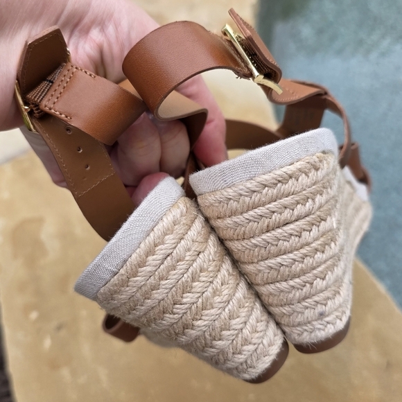 Cole Haan Women's Crystal Slingback Espadrille Wedge Sandals Brown Size 9,5B - Picture 6 of 14